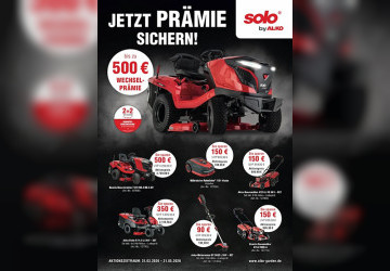 Wechselpr&auml;mie bei solo by AL-KO: Jetzt alten M&auml;her in Rente schicken und bis zu 500 &euro; sparen