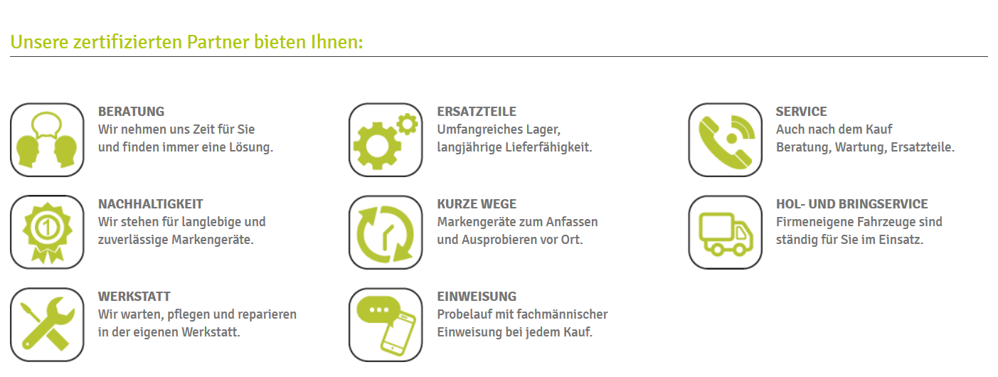 Qualifizierter Motorgeräte-Fachhandel